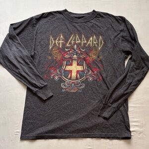 Def Leppard Gray Long Sleeve Shirt